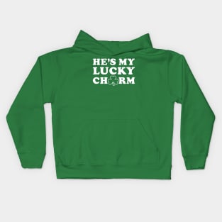 He's My Lucky Charm - Cute St. Patrick's Day Shamrock Kids Hoodie